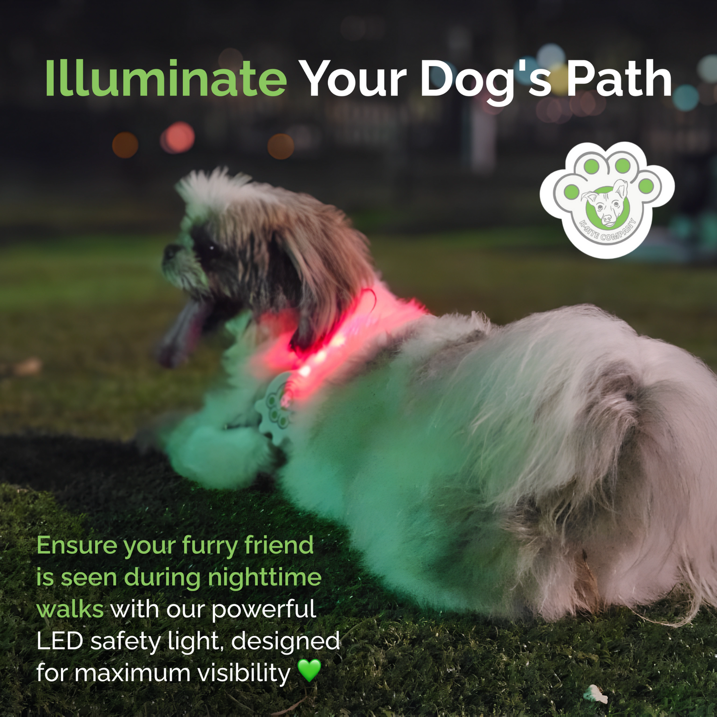 K-9ite Safety Light: Safe & Rechargeable LED Belt For Small Dogs